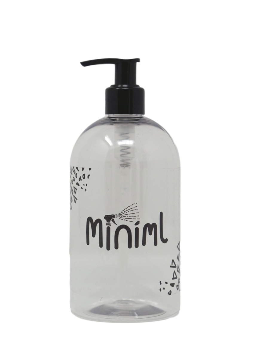 Clear PET Miniml Plastic Bottle with screw top lid