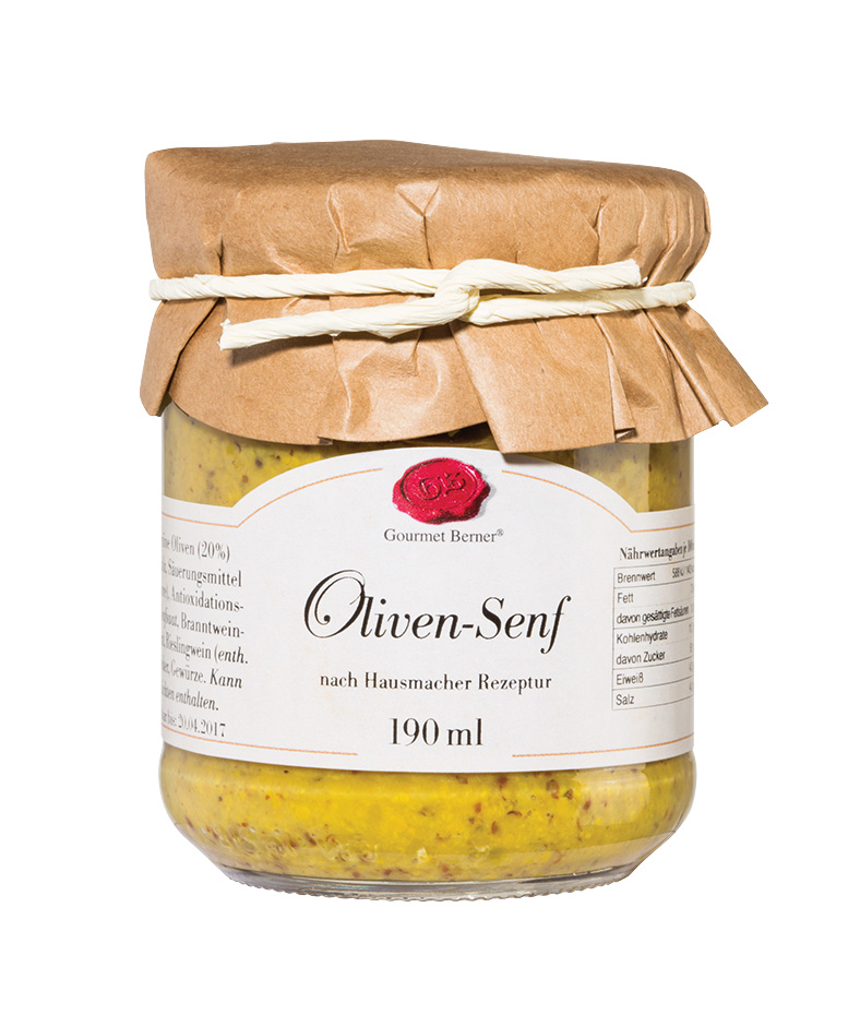 Olivensenf - 190ml Glas - Gourmet Berner
