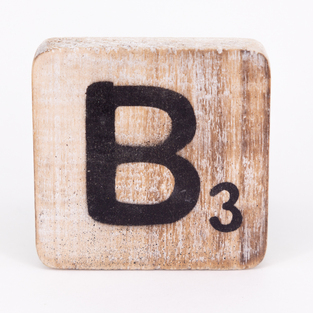 Holzbuchstabe - B - im Scrabble-Style