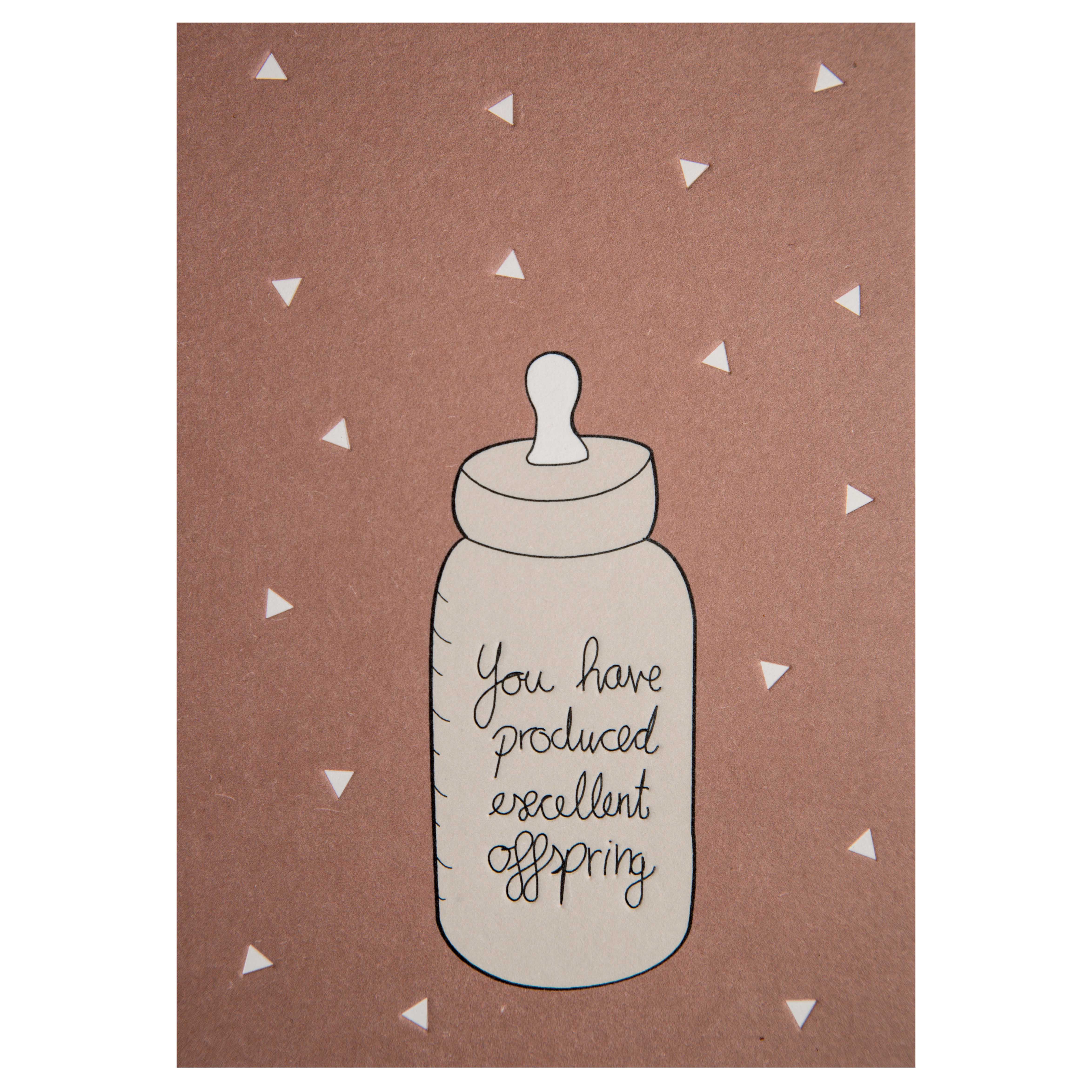 Baby Postkarte - Milchflasche - räder