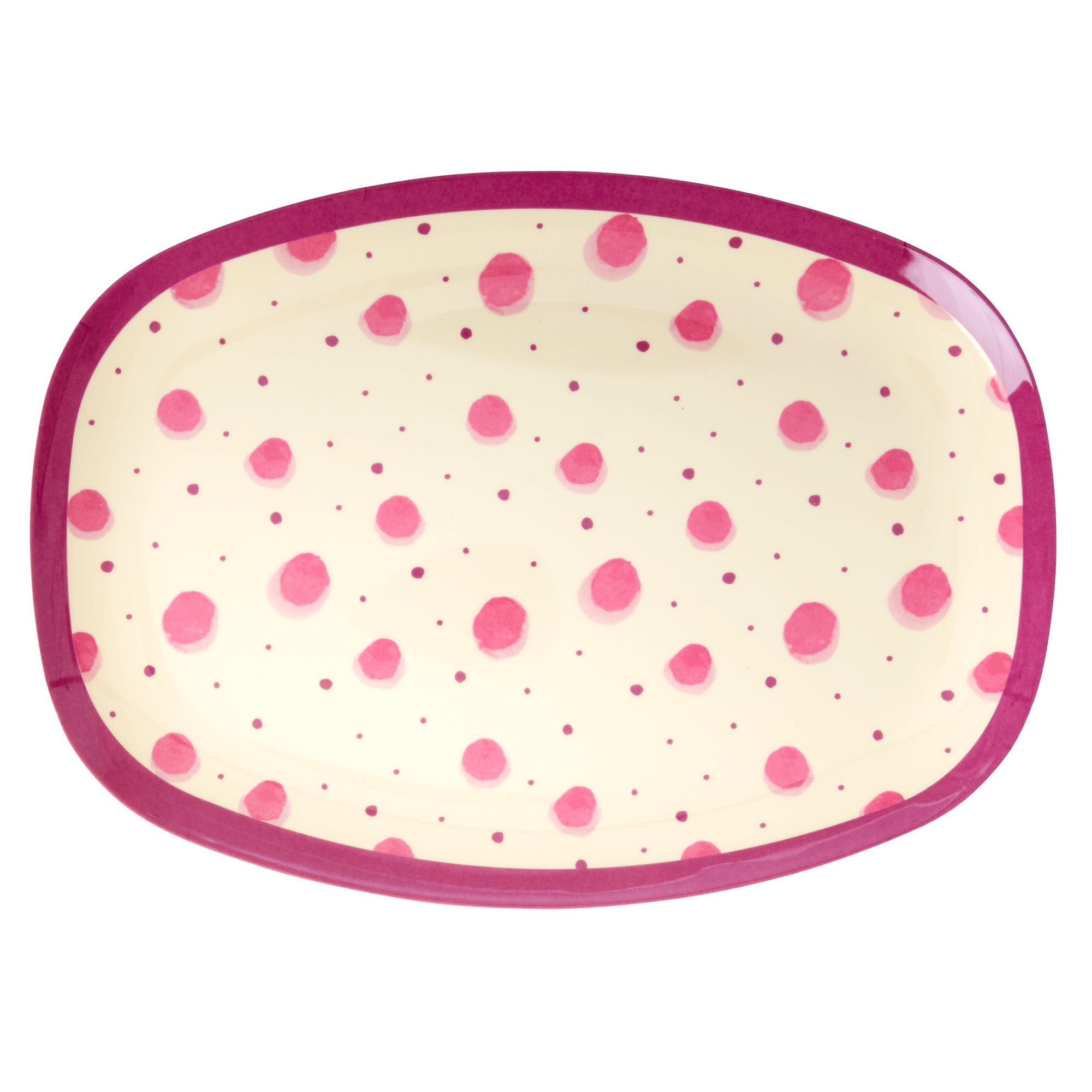 Melamin Platte - Pink Watercolor Splash - rice