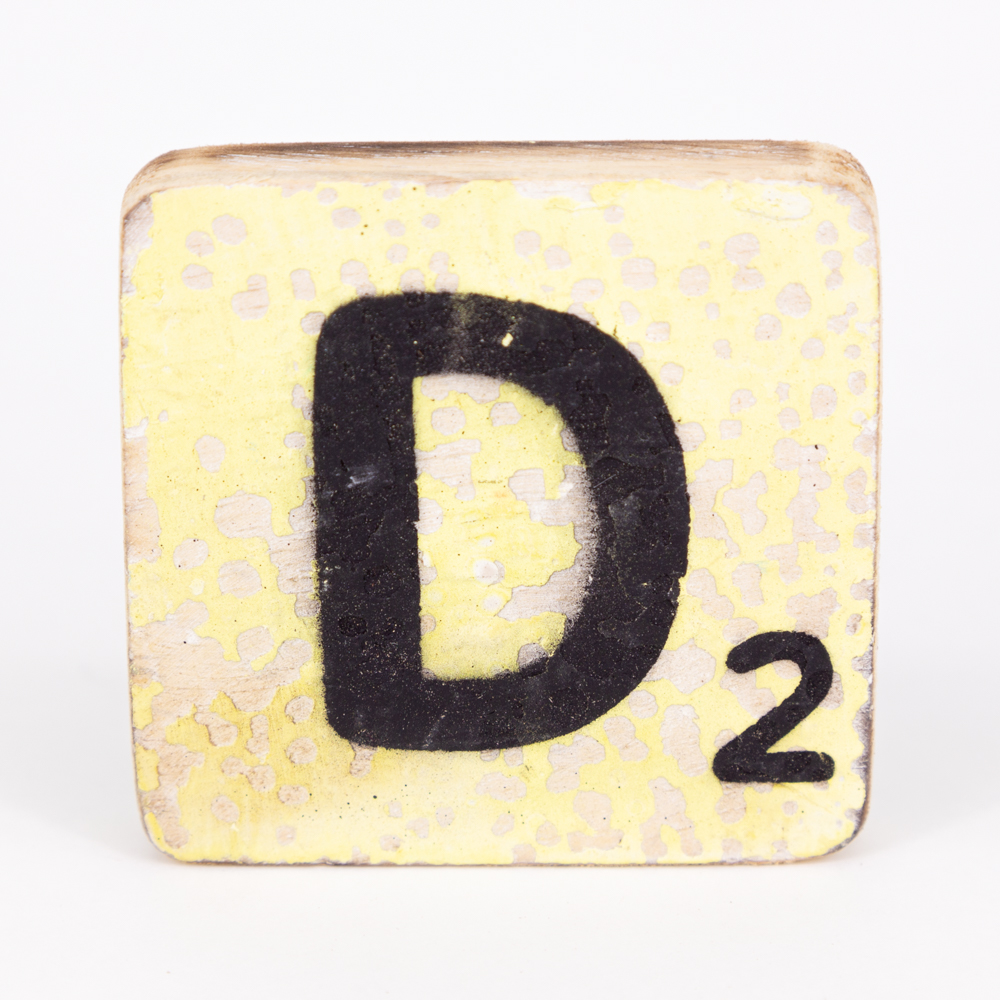 Holzbuchstabe - D - im Scrabble-Style