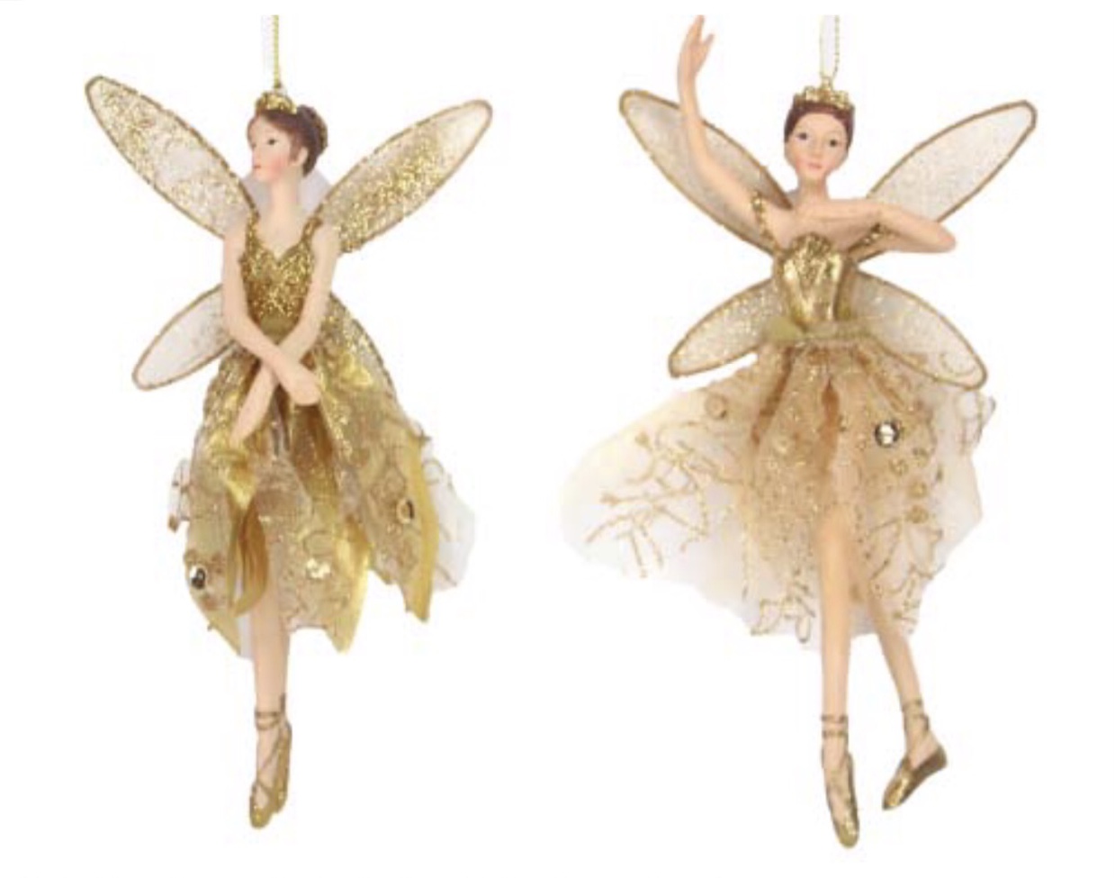 Ballerina fairy gold large