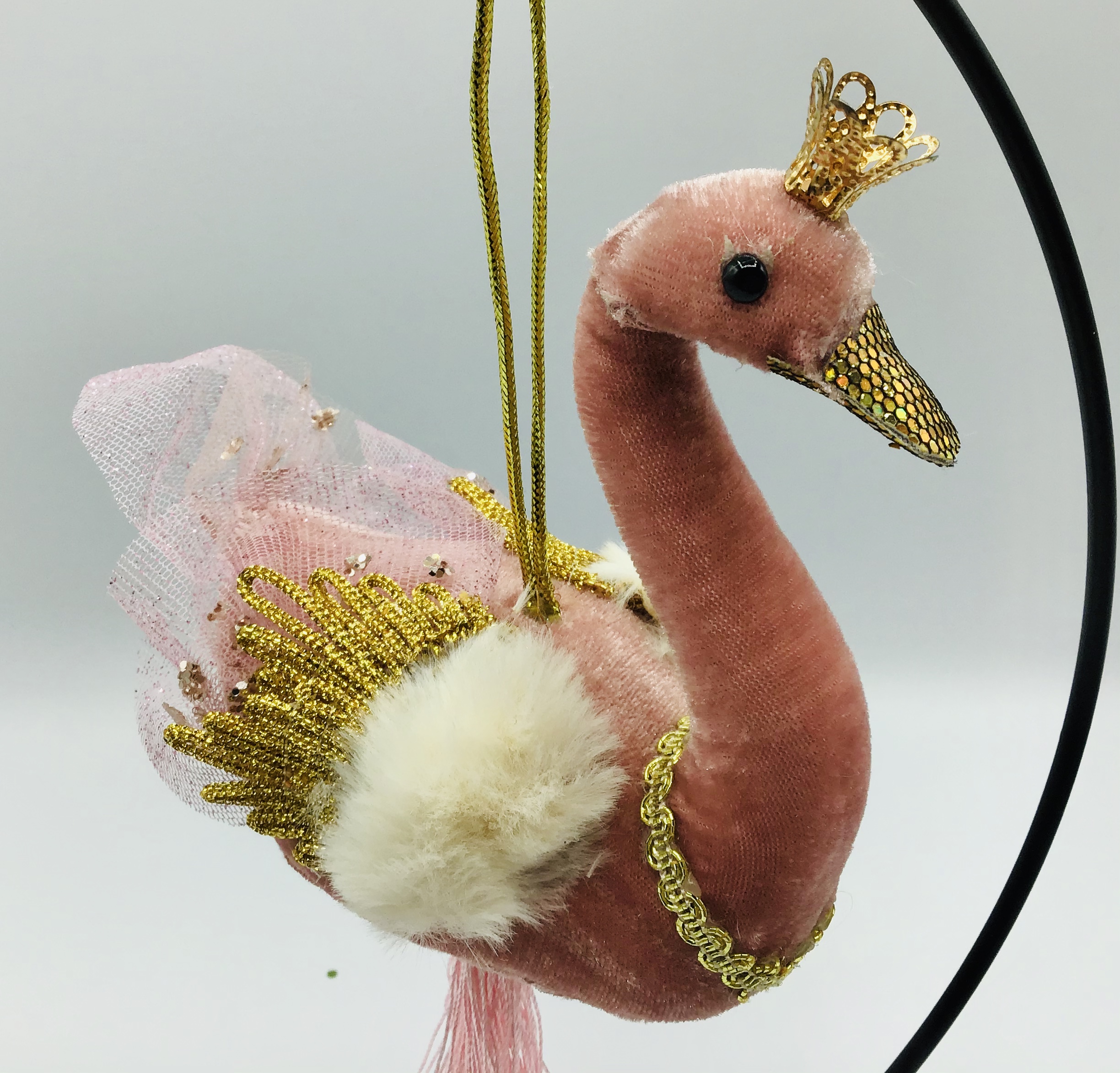 Pink Velvet Swan