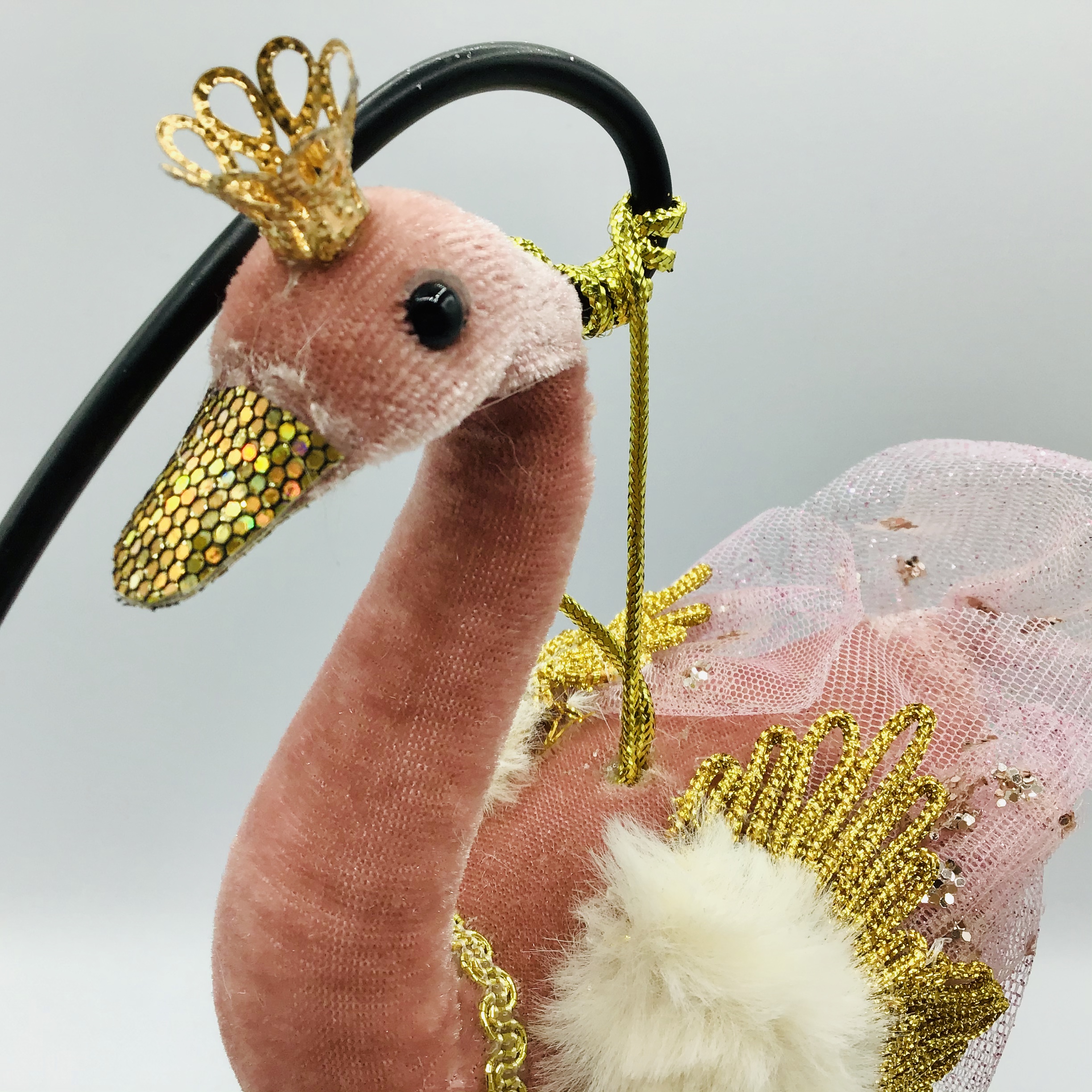 Pink Velvet Swan