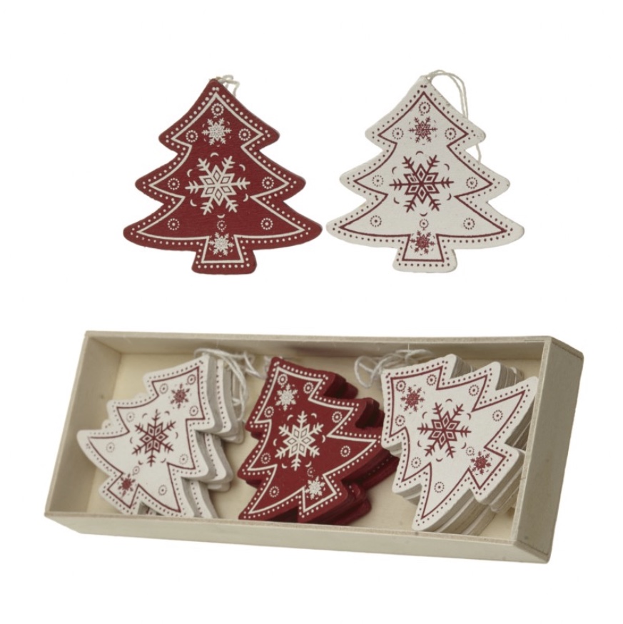 Wooden hanging trees set of 12)