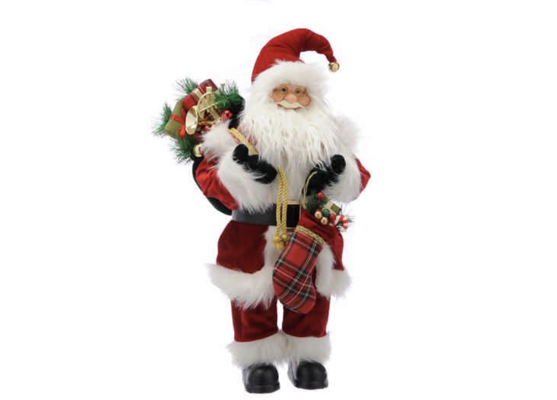 Standing Santa / tartan stocking
