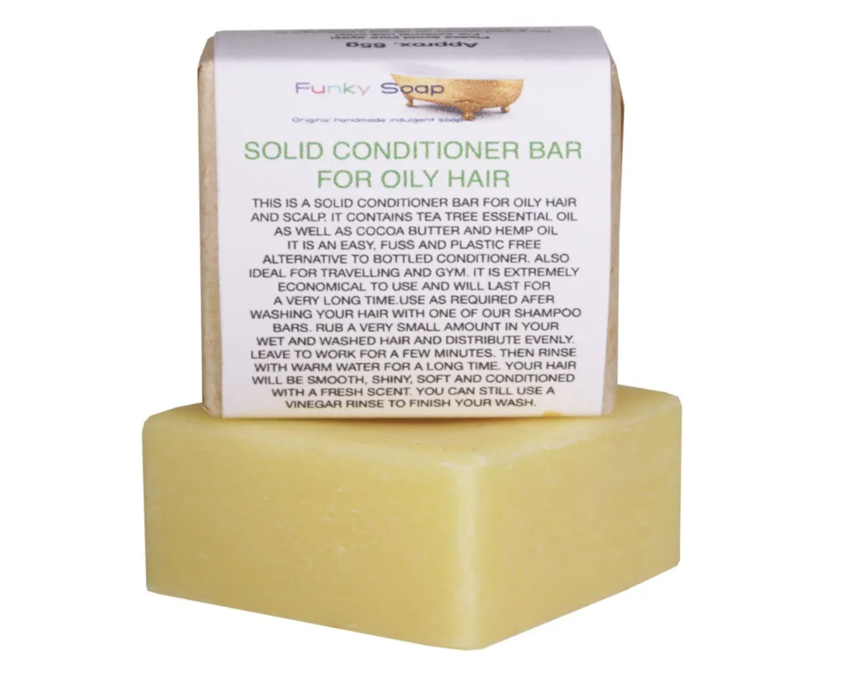 Oily Hair conditioner bar, Travel Size 1 Bar Of 65g 