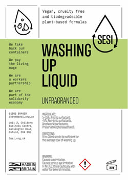 SESI *Unfragranced Washing Up Liquid 