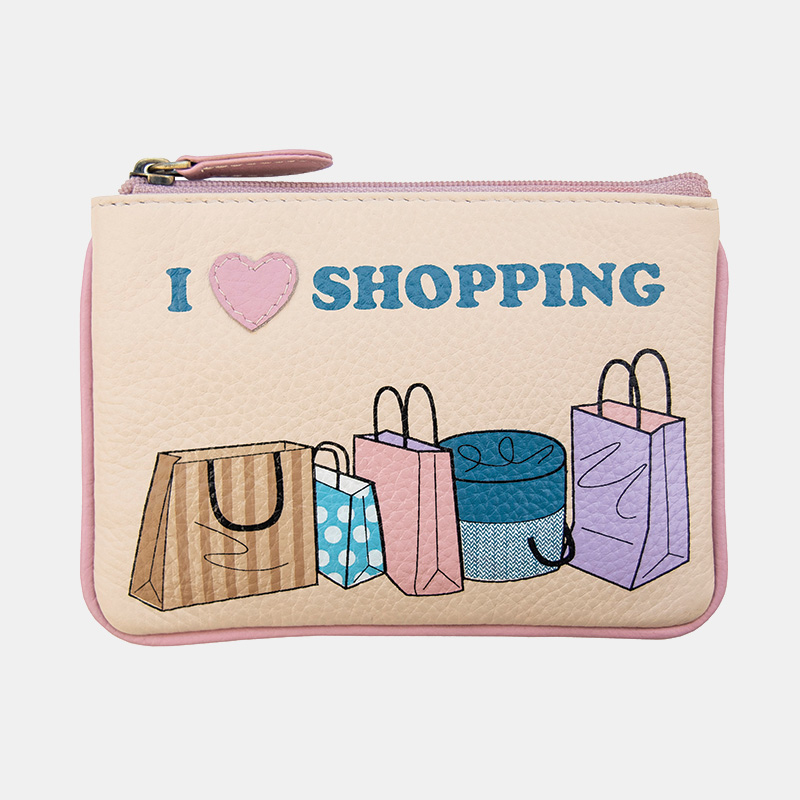 I Love Shopping Soft Leather Coin Purse