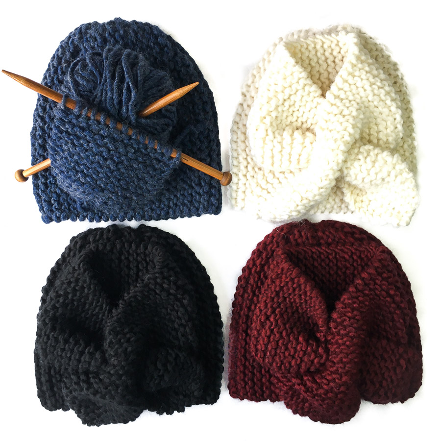 Knitting Kit - Double Kit: Sideways Hat & Cross-over Small Scarf
