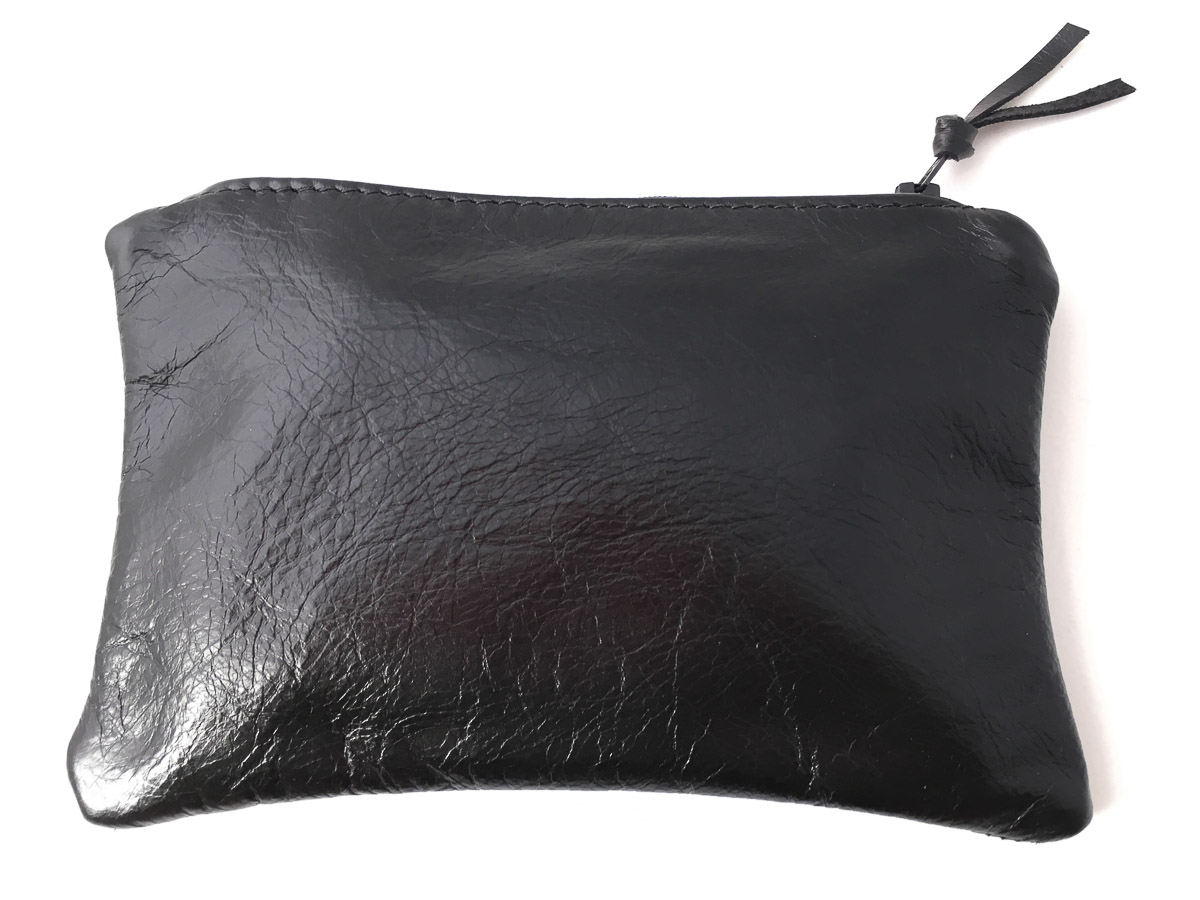 Leather 'Essentials' Zip Purse Black