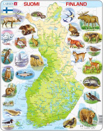 Palapeli Suomen kartta ja eläimiä (Maxi)