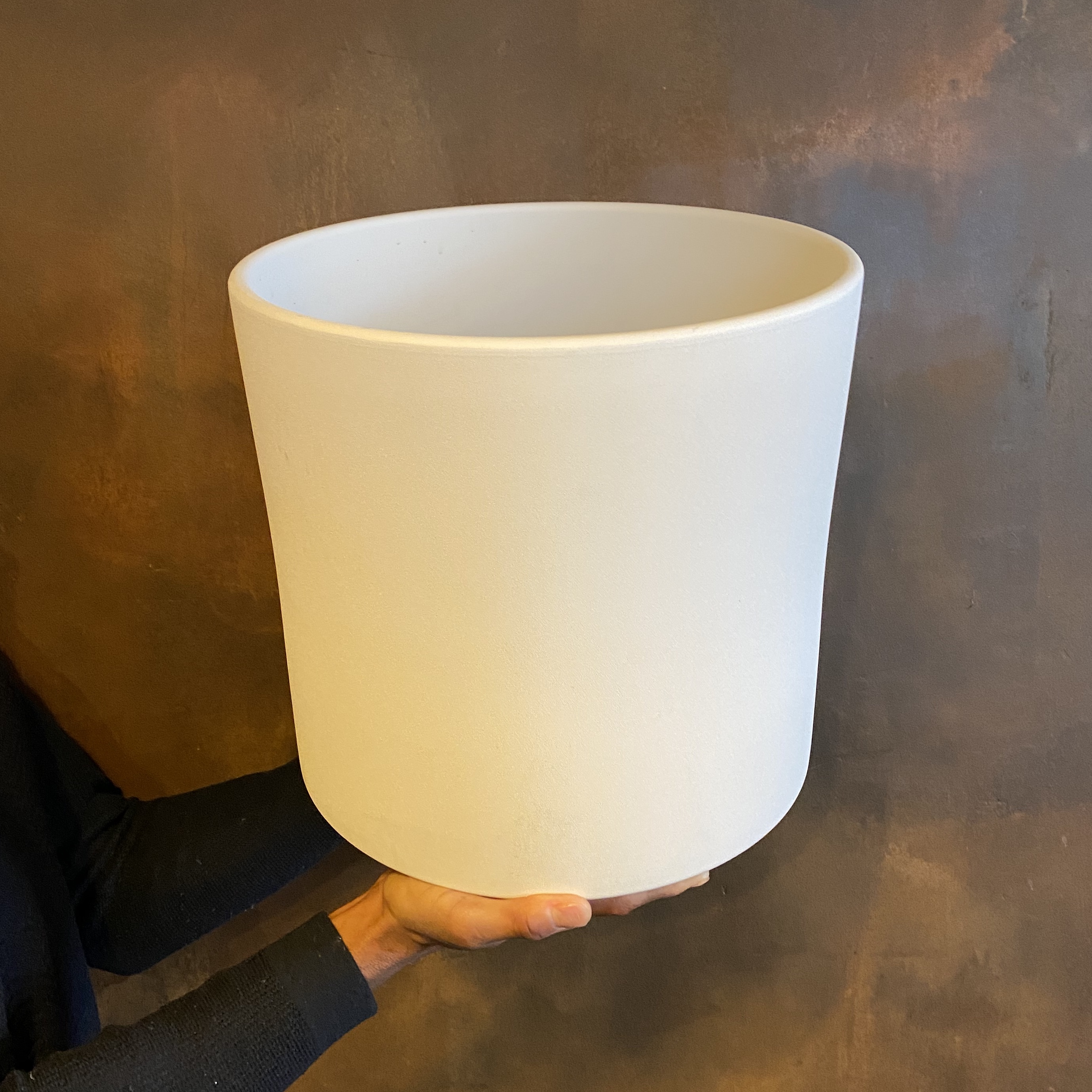 matt white plant pot