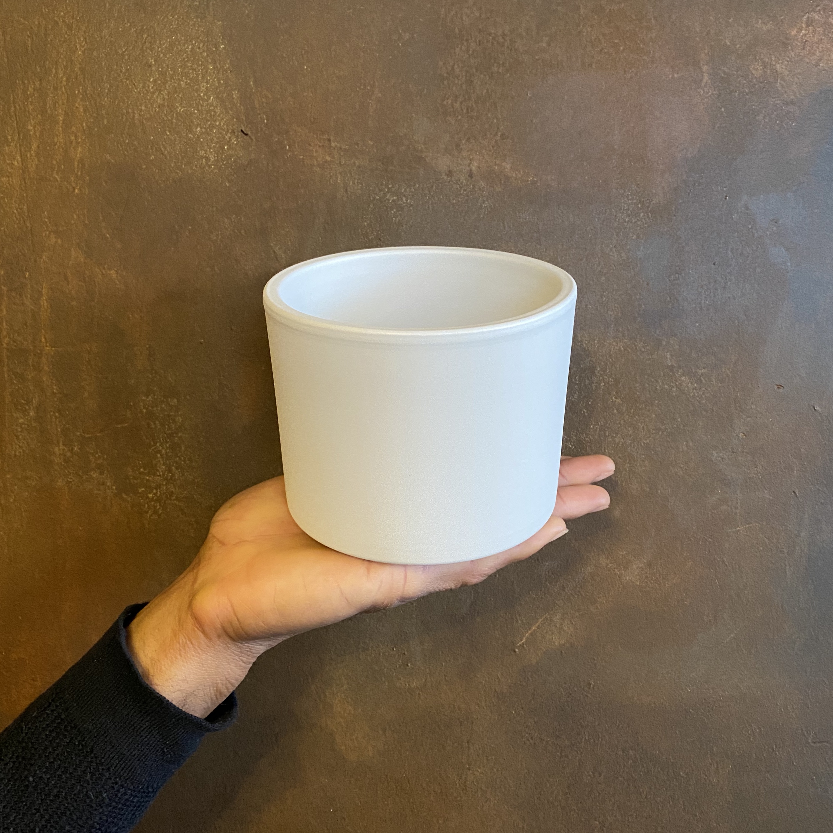 matt white plant pot