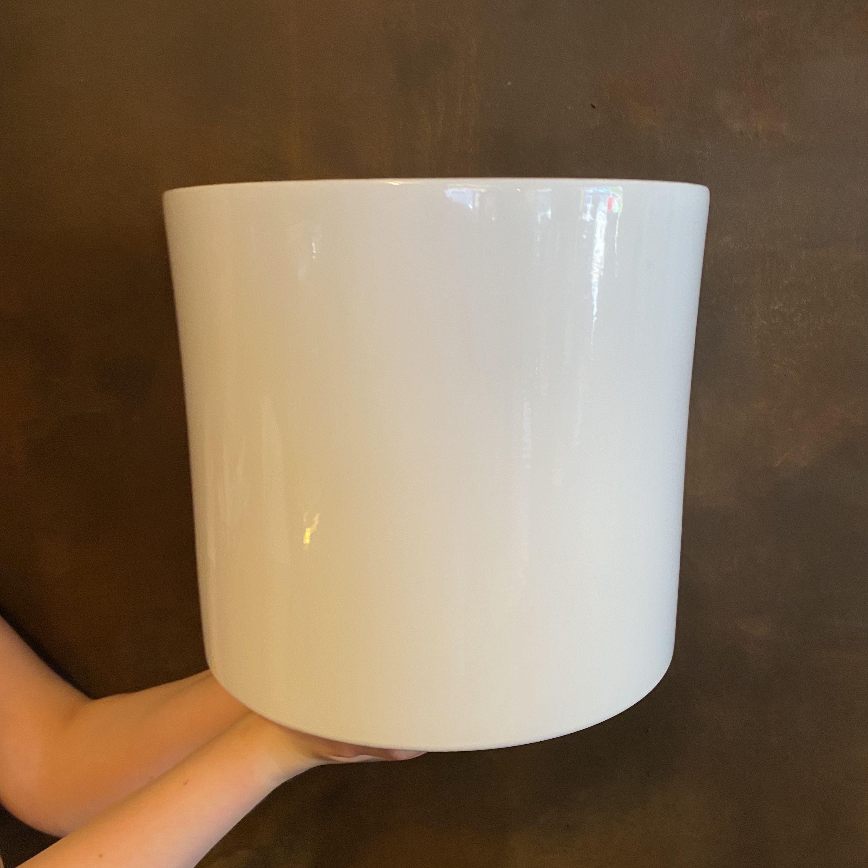 matt white plant pot