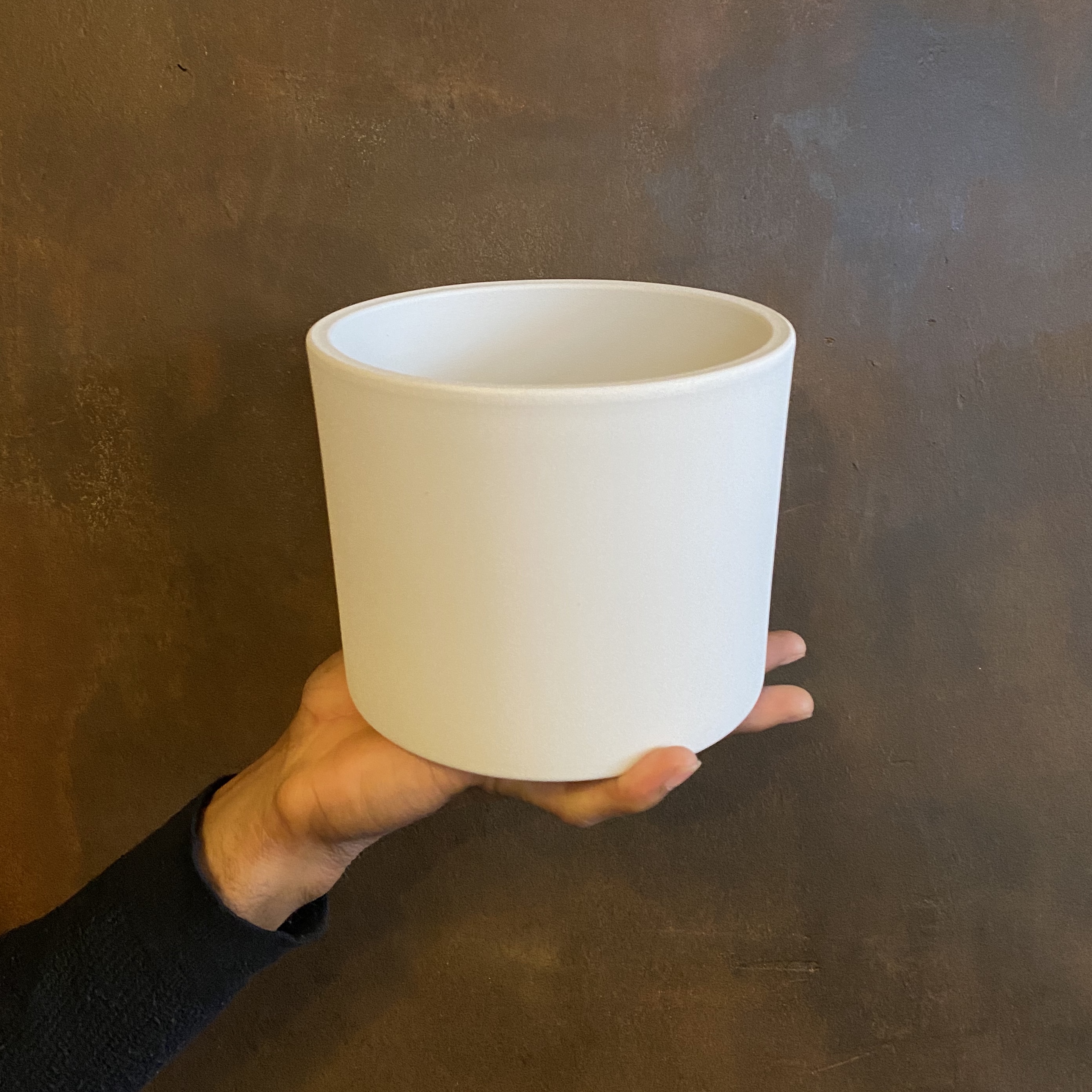 matt white plant pot