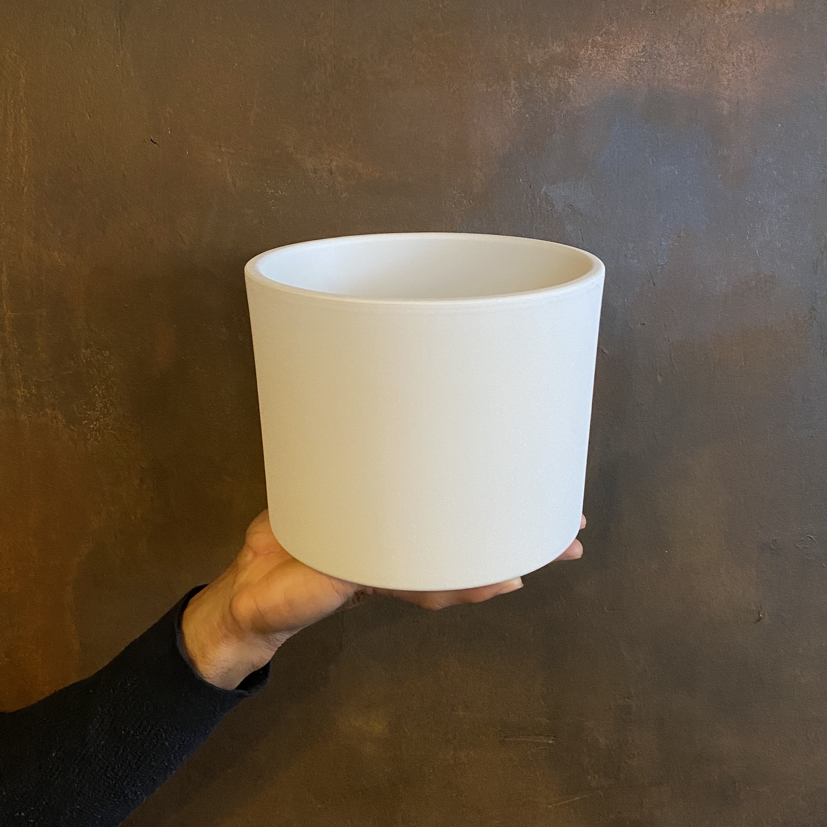 matt white plant pot