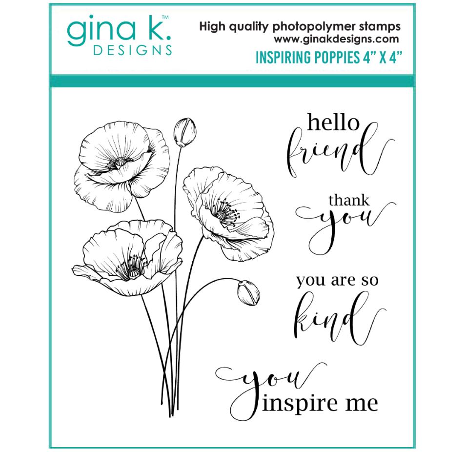 Gina k. DESIGNS - Mini Clear Stamps - Inspiring Poppies (GKDINP)