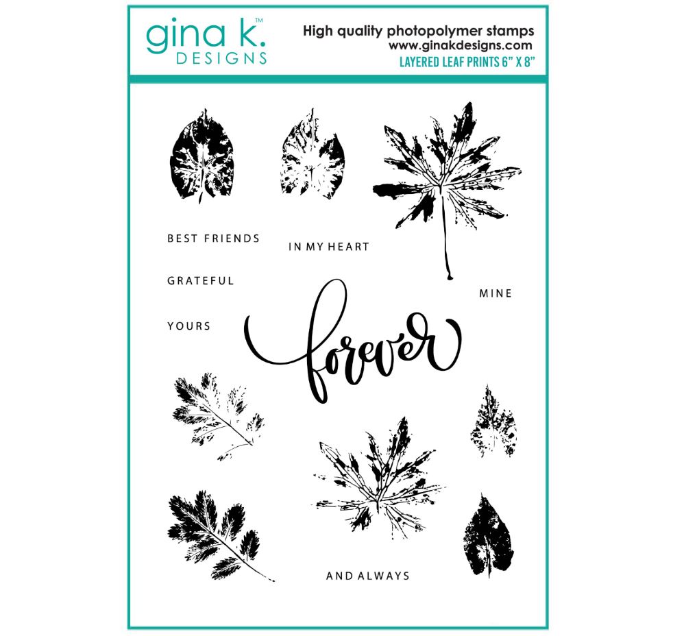 Gina k. DESIGNS - Stamp and Die set - Layered Leaf Prints (2 valg)