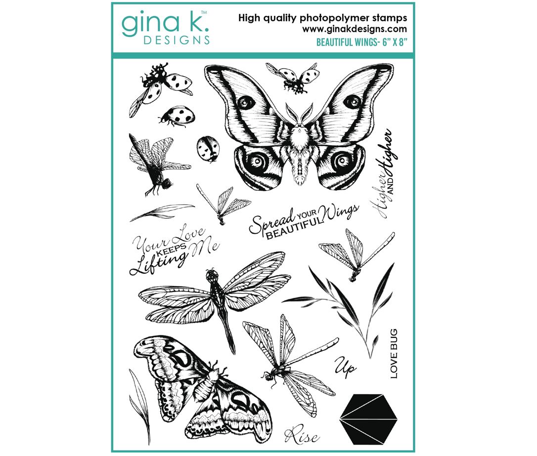 Gina k. DESIGNS - Stamp and Die set - Beautiful Wings (2 valg)