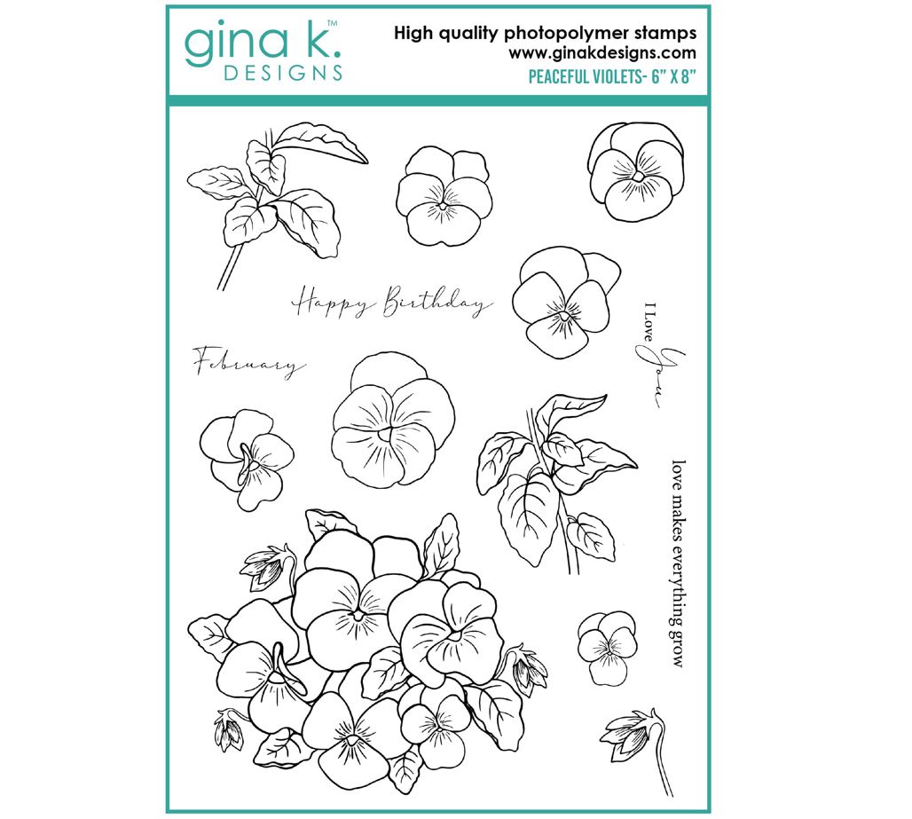 Gina k. DESIGNS - Stamp and Die set - Peaceful Violets (2 valg)