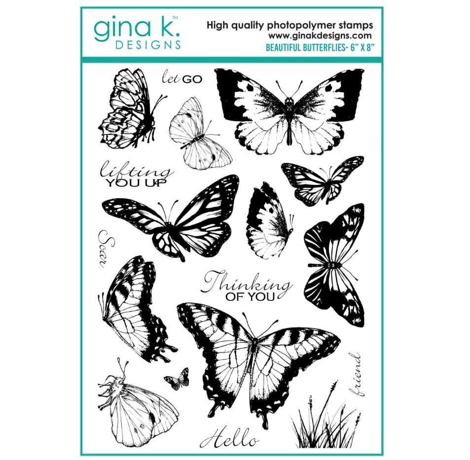 Gina k. DESIGNS - Stamp and Die set - Beautiful Butterflies (2 valg)