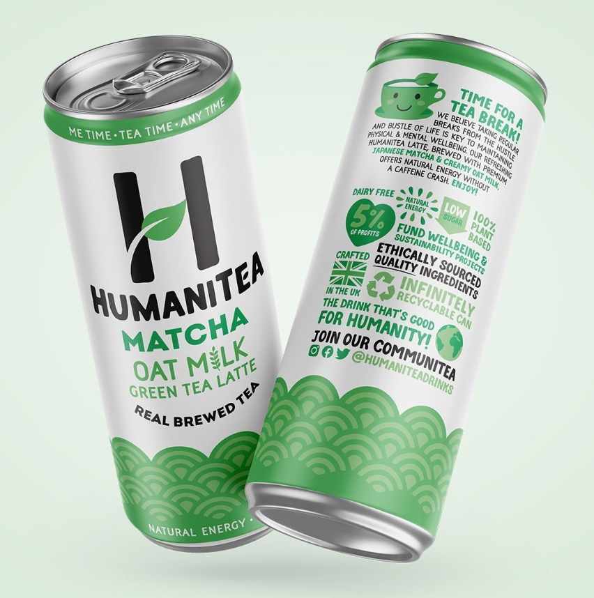HumaniTea - Matcha Oat Milk Green Tea Latte (single) £1.99 INTRO PRICE (RRP £2.49)