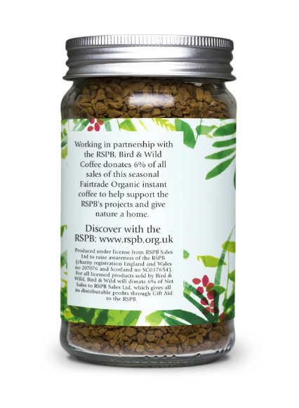 Bird & Wild - Fairtrade Organic Instant Coffee, 100% Arabica, 100g Jar (approx. 50 Servings) 