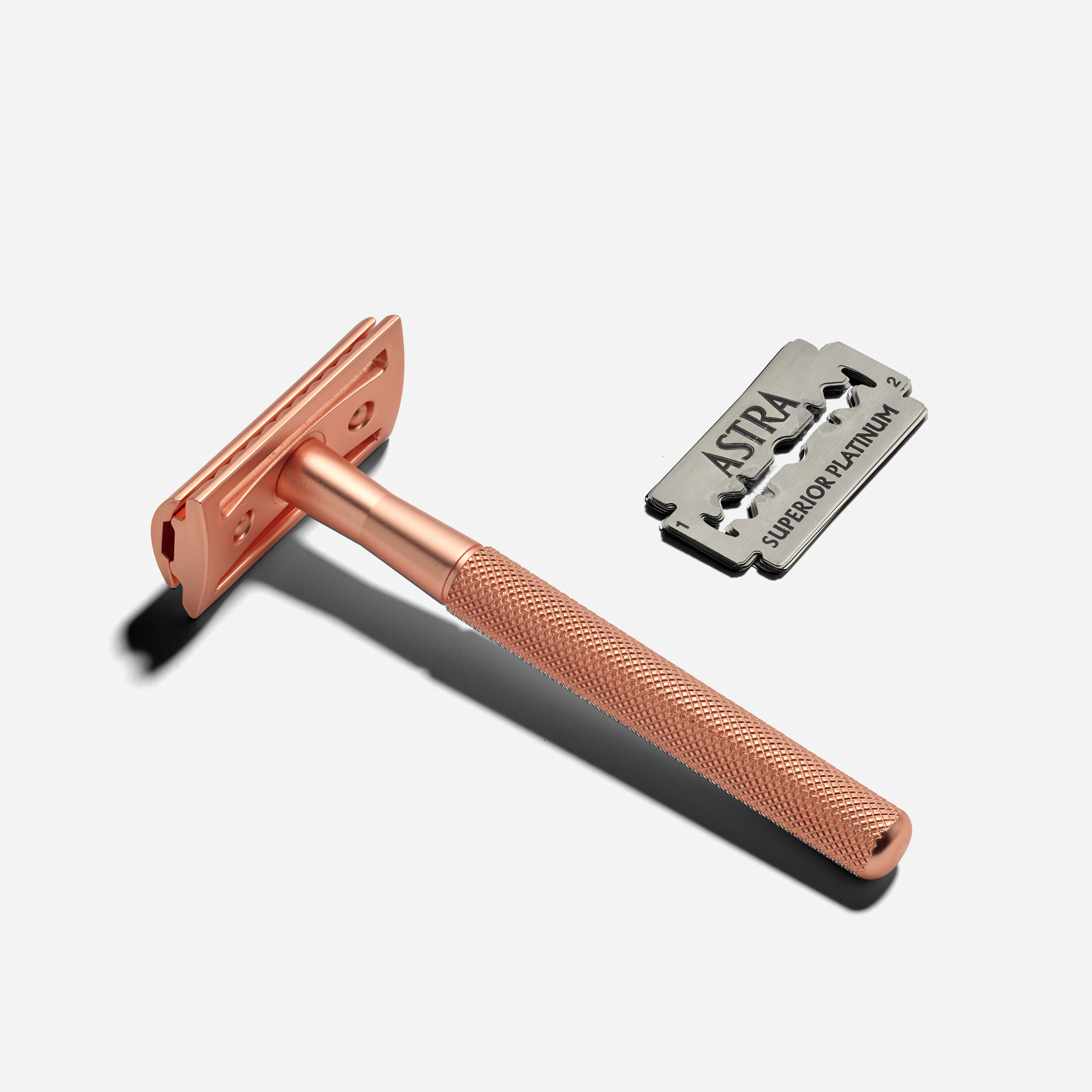 Zero Waste Club - Reusable Stainless Steel Razor (Rose Gold) - 10 Blades Included