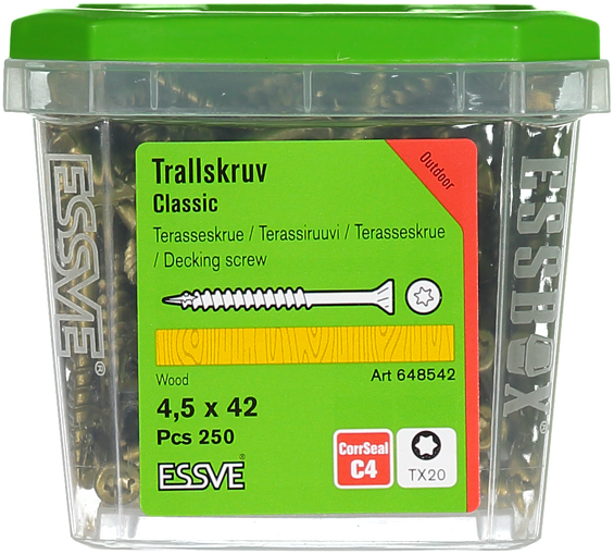 Trallskruv classic corrseal Tx20 4,5x42 - Byggskruv trä/betong | Råneå Bygghandel