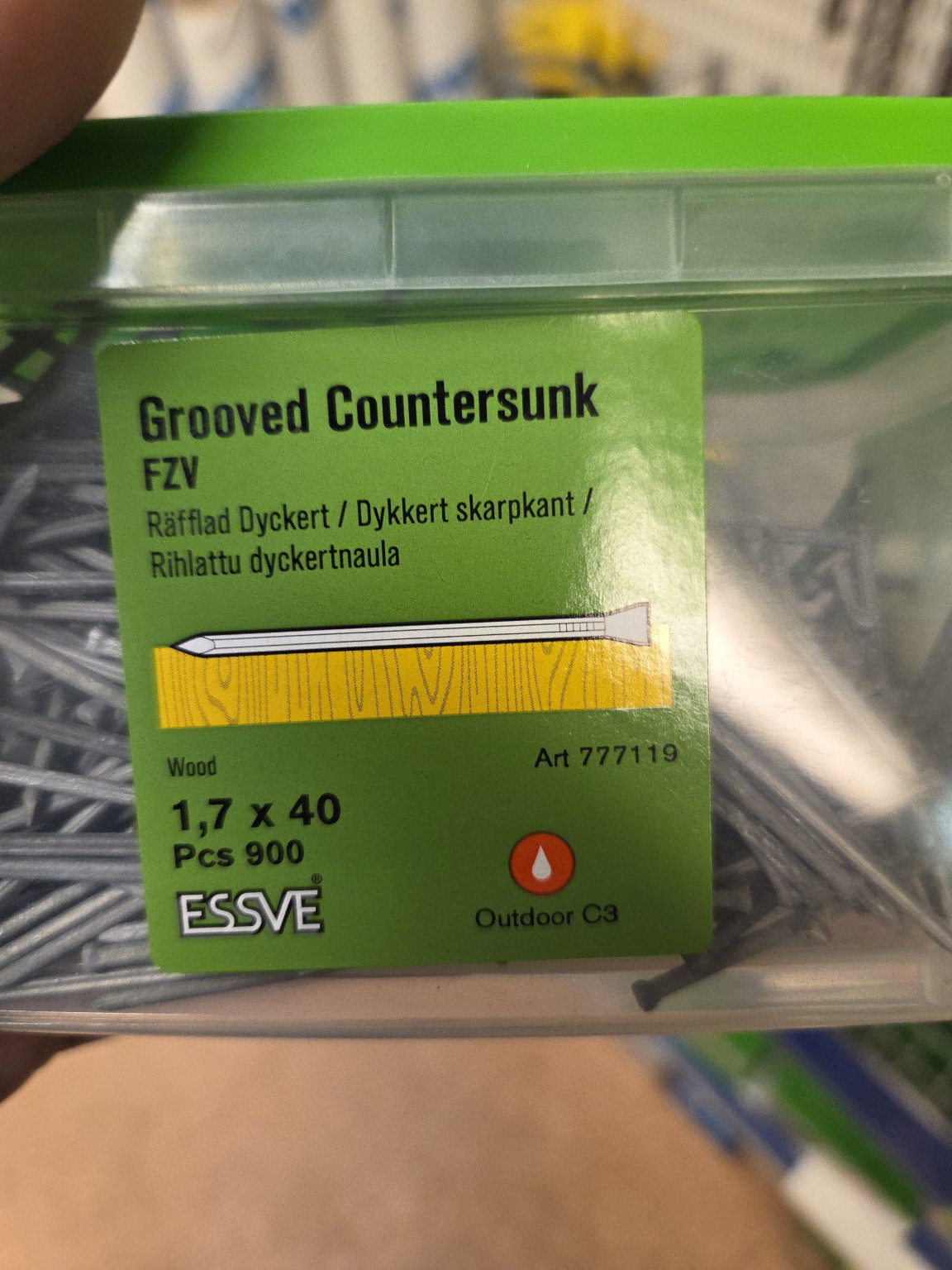 Räfflad Dyckert 1,7 x 40 mm – 900 st -  | Råneå Bygghandel