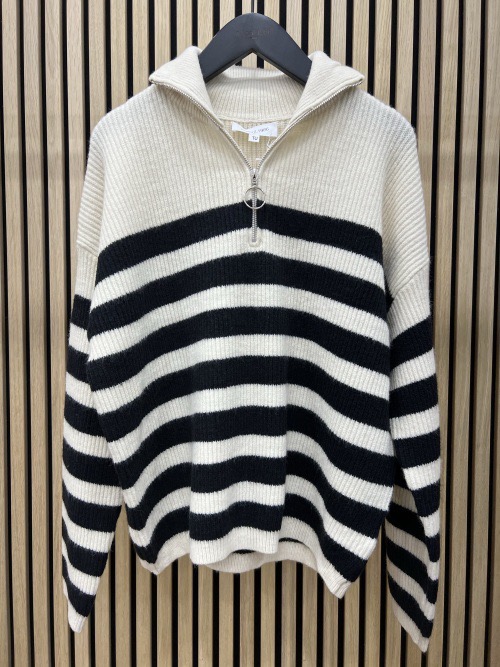 Pullover Striped Sweater "Dani Zipper"