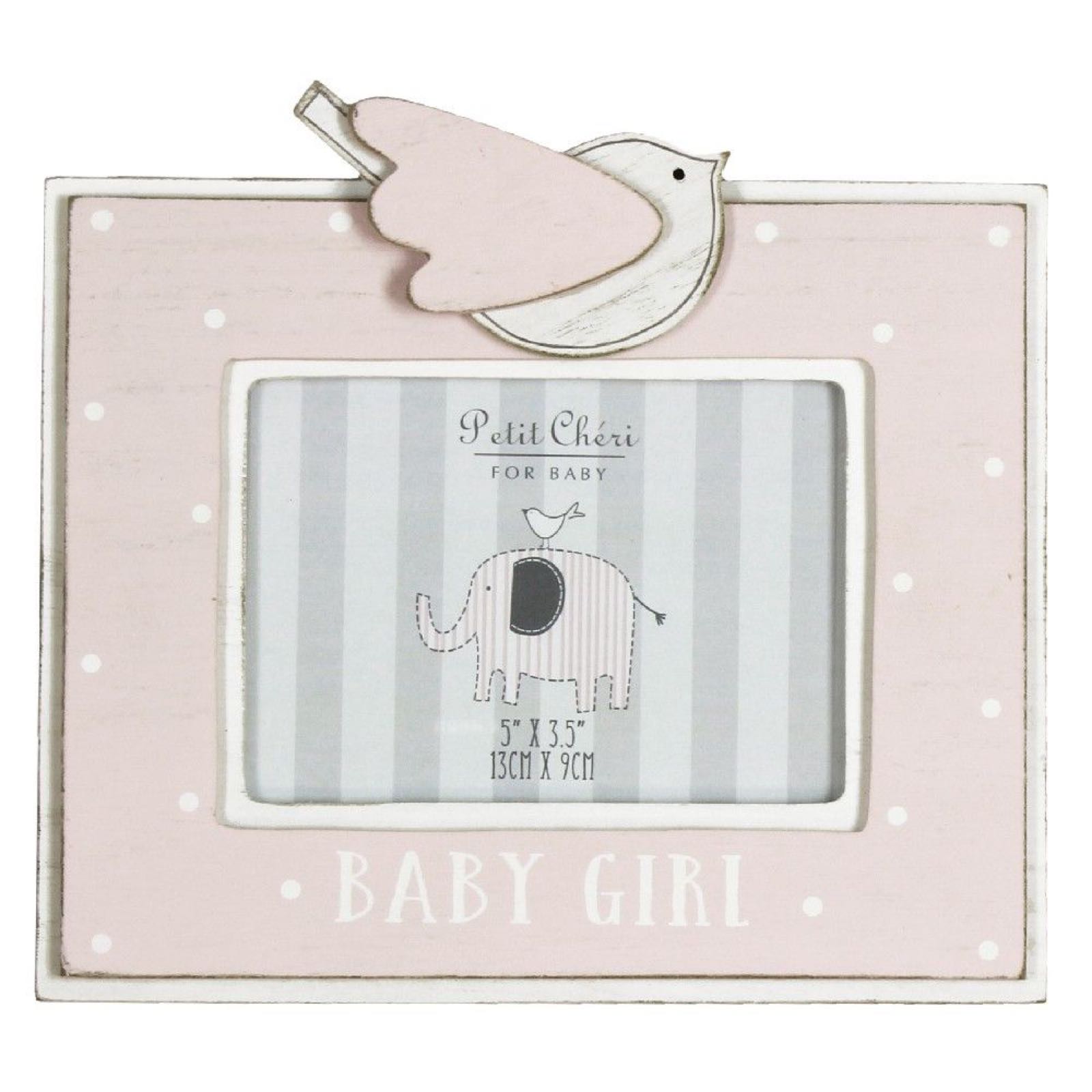 5”x3.5” Bird Baby Girl Photo Frame  (can be engraved)