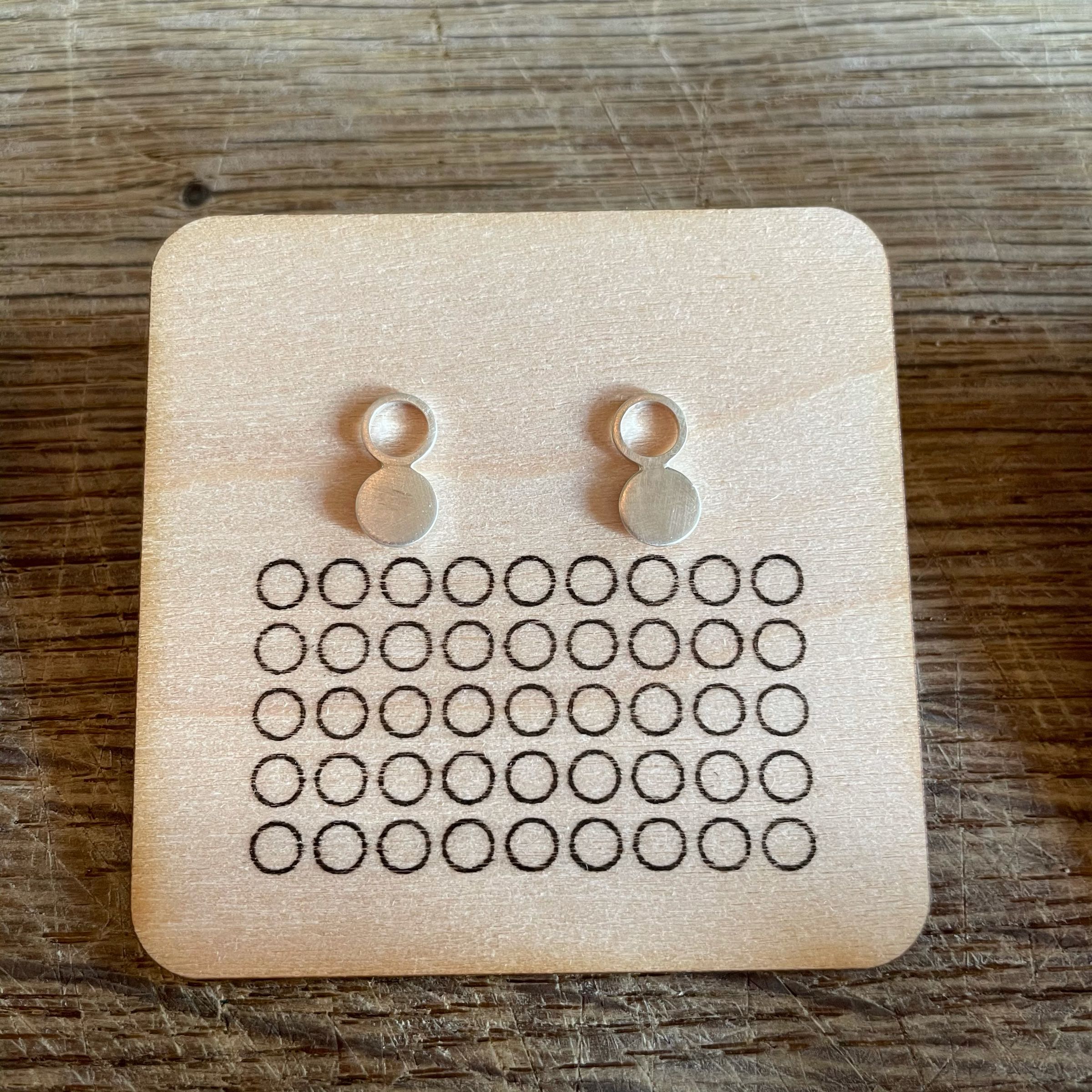 Silver double round earring studs by Gracie Hinitt