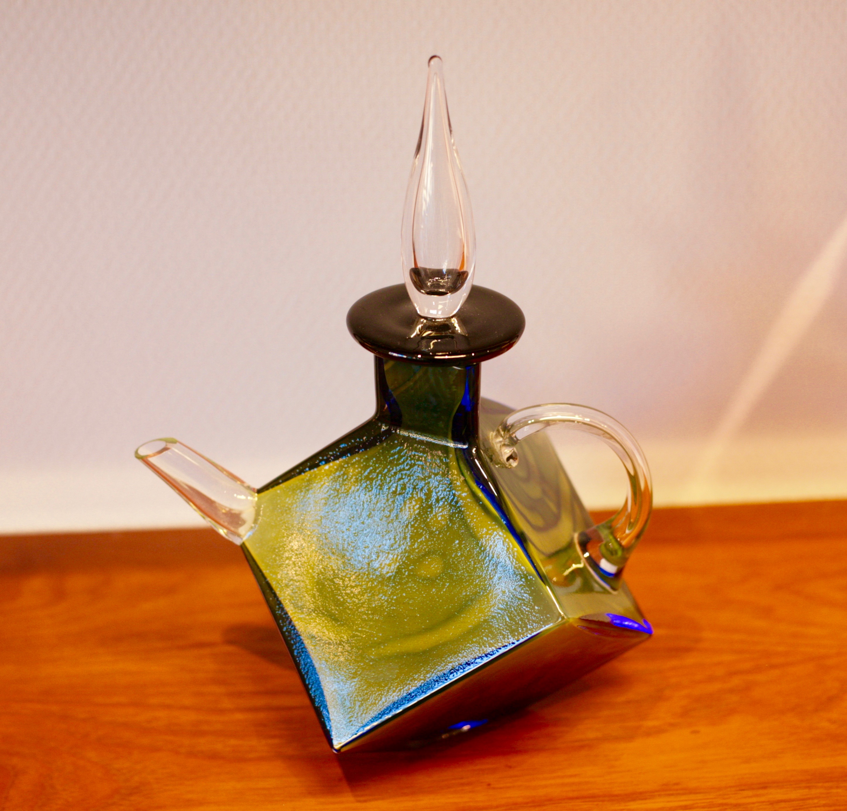 Glass teapot, graal technique, by Rolf Sinnemark