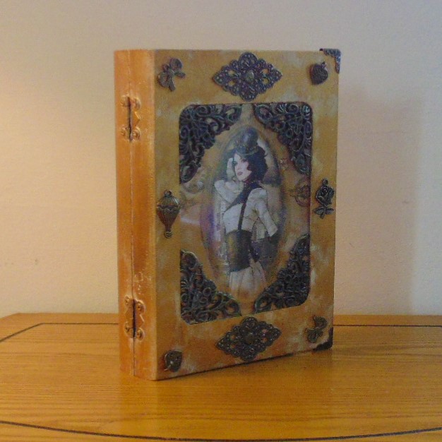 Box - Steampunk Design Book Style Jewellery or Memory Box