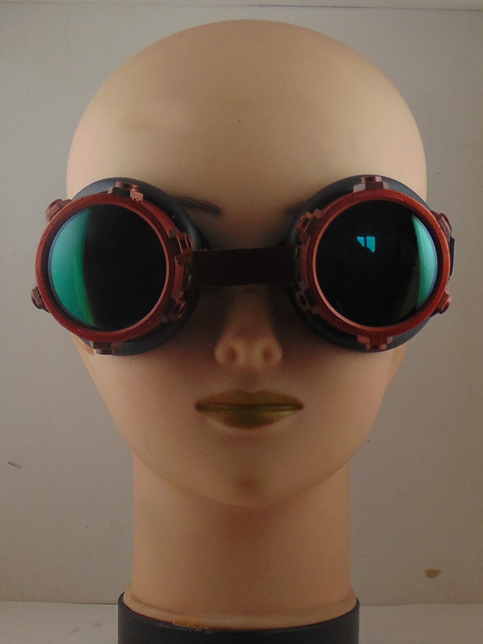 Goggles - red copper colour with nut & bolt detail