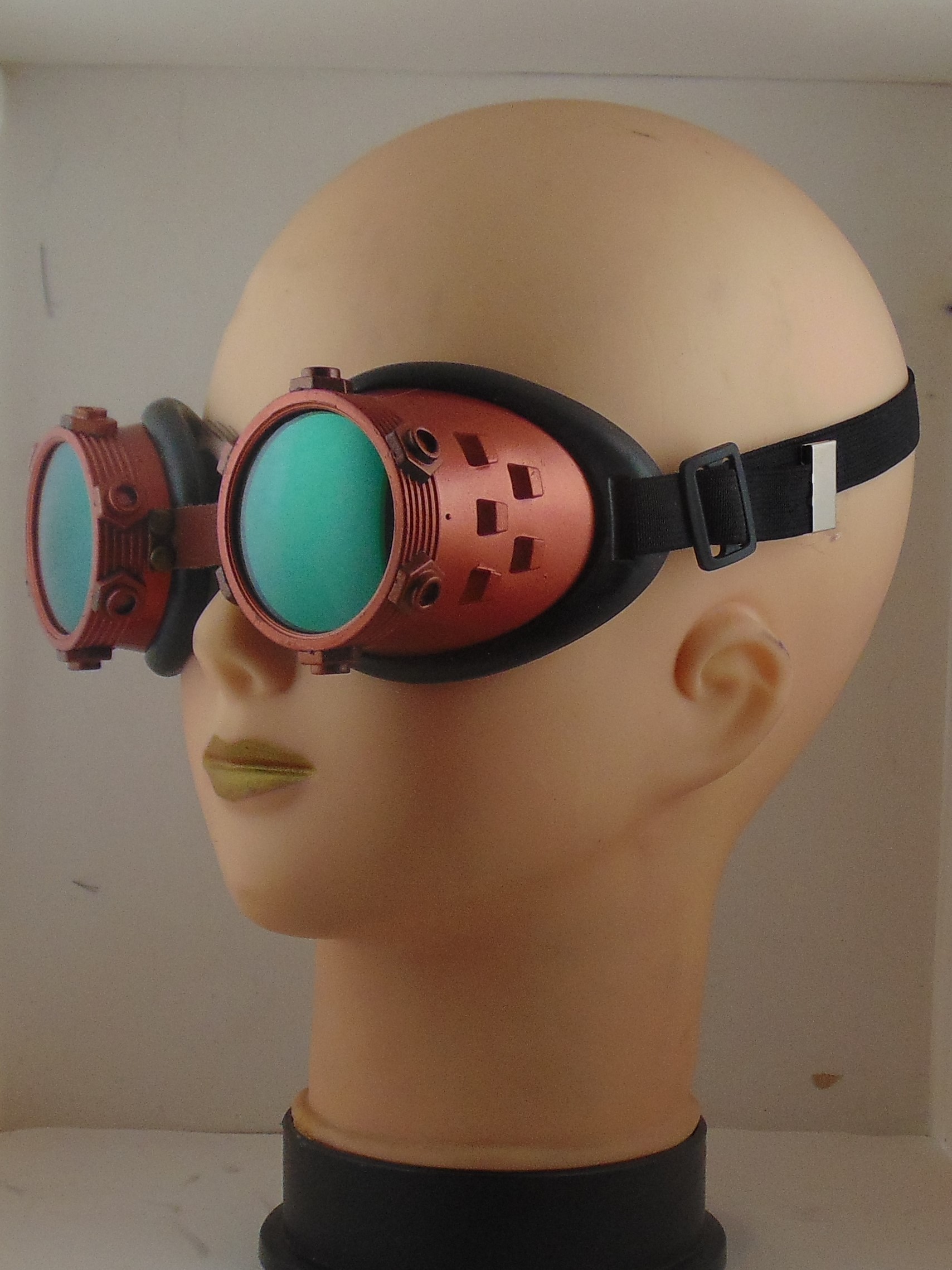 Goggles - red copper colour with nut & bolt detail
