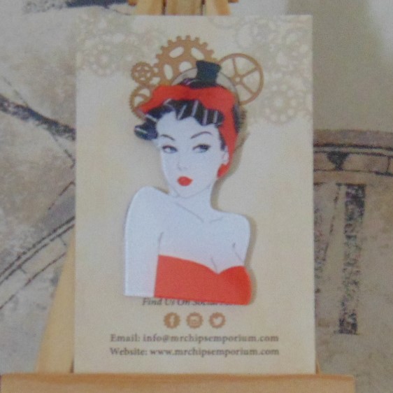 Pin Lapel badge - Vintage Style Lady