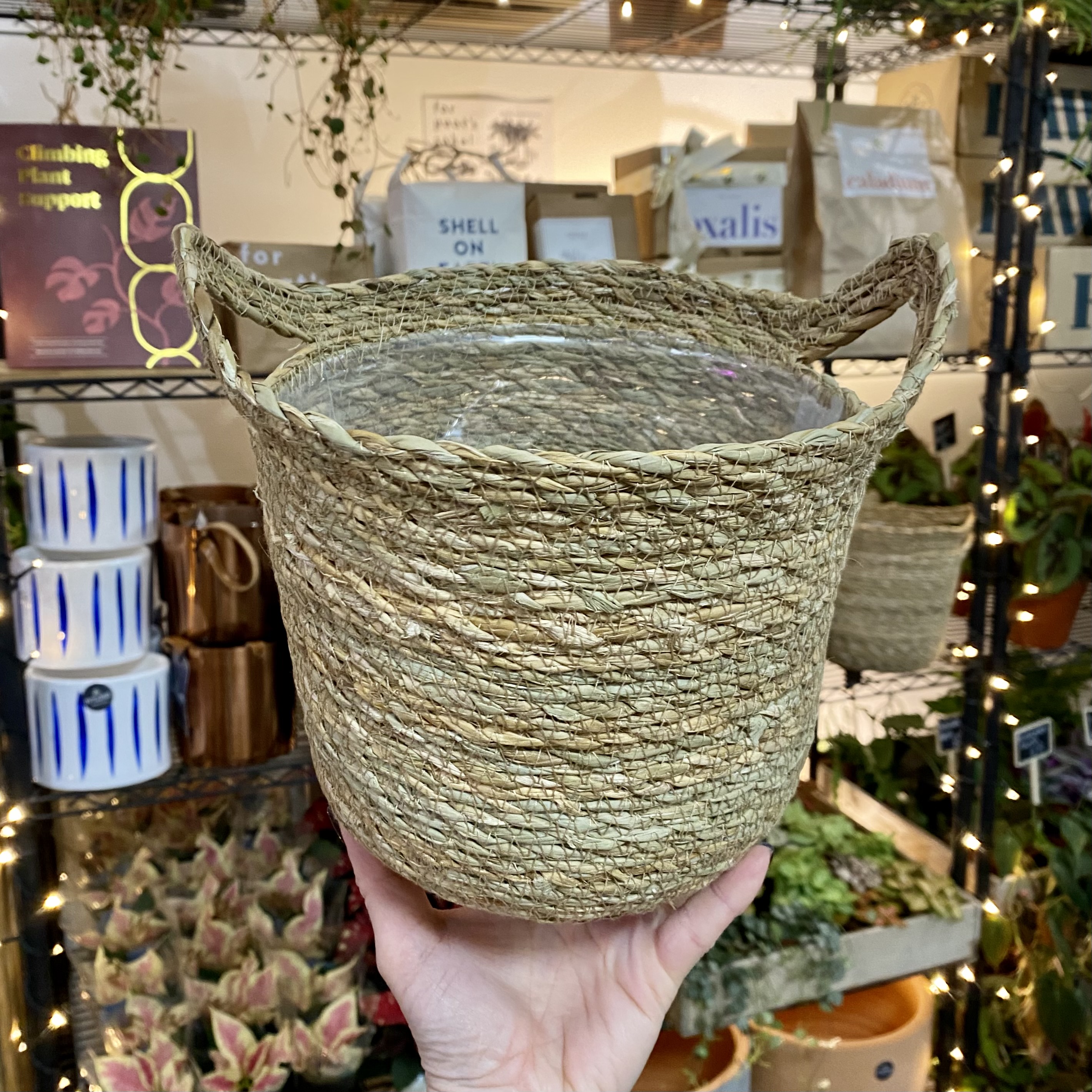 Natural woven basket