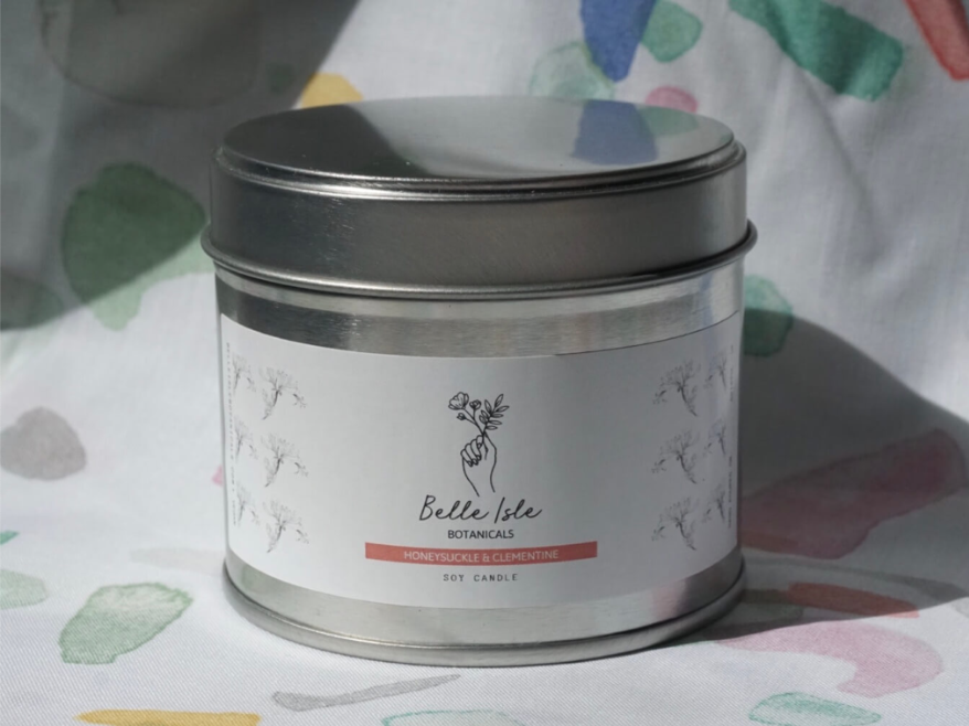 Honeysuckle and Clementine Soy Candle | Vegan from Belle Isle Botanicals