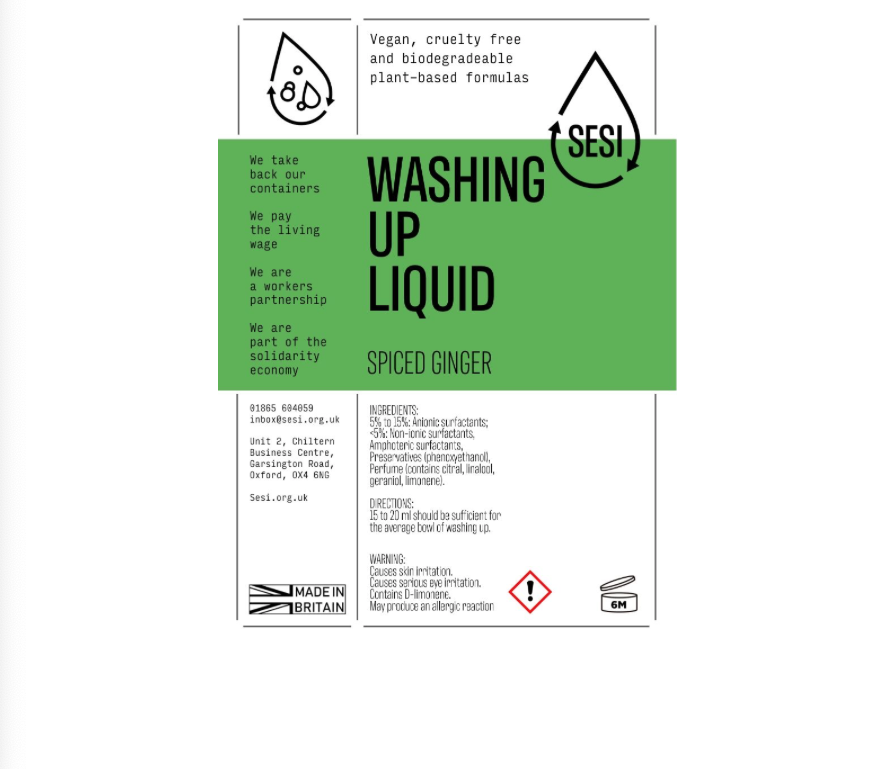 Washing Up Liquid | Sesi