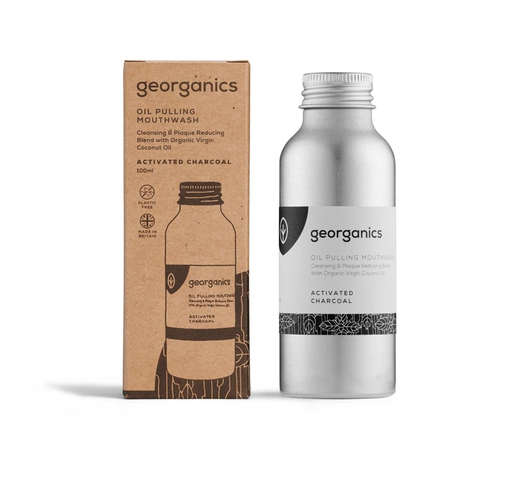 Oil Pulling Mouthwash Activated Charcoal | Georganics