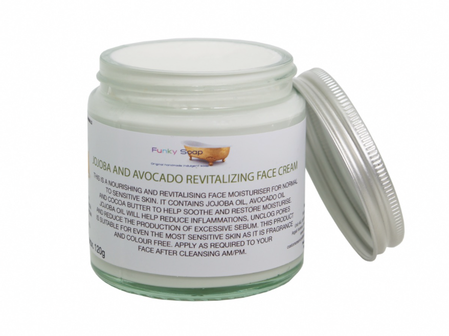 Jojoba and Avocado Revitalising Face Cream | The Funky Soap Shop
