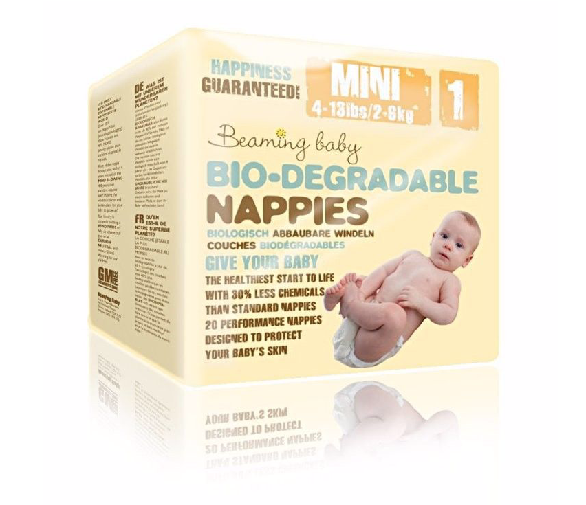 Biodegradable Nappies | Size 1 | Beaming Baby
