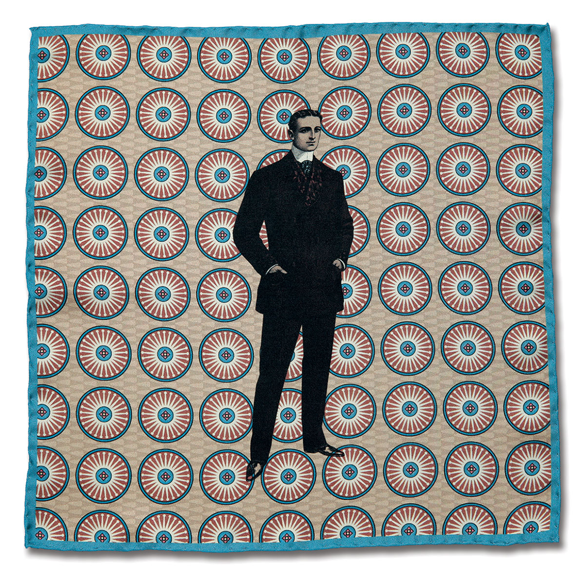 Thomas Taupe Silk Pocket Square 30x30