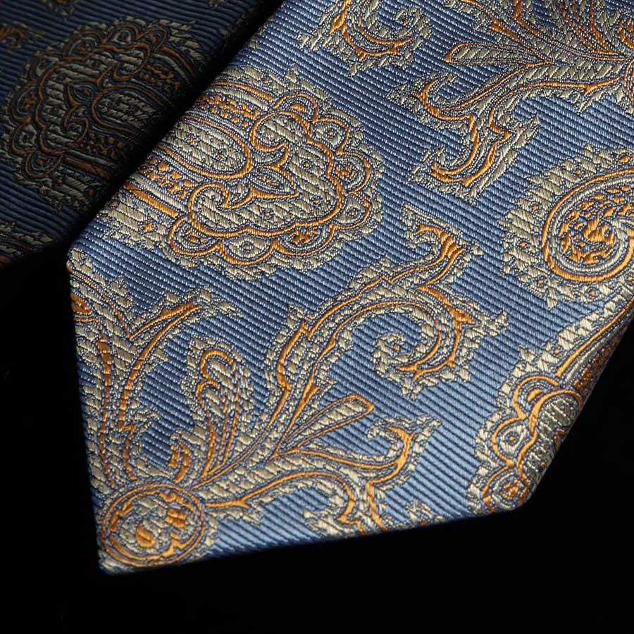 Alford Blue & Gold Paisley Silk Tie