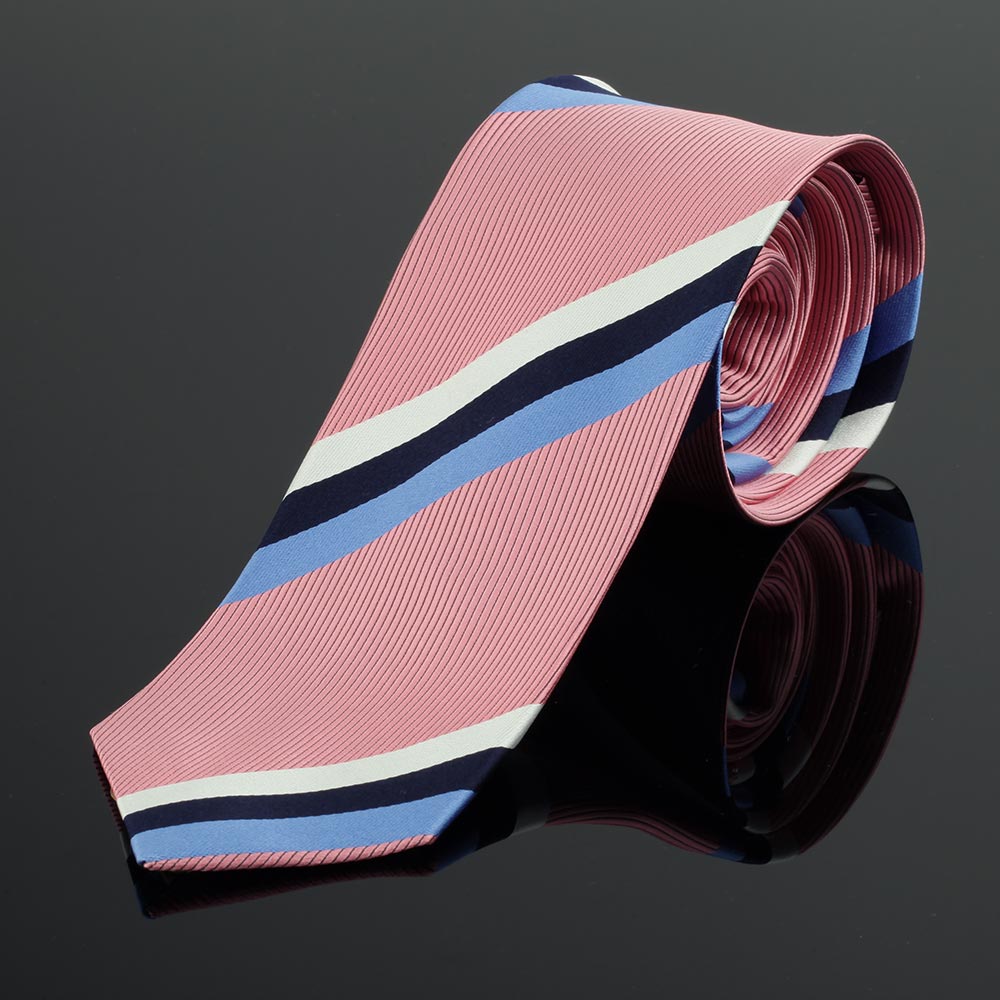 Bidlake Pink Stripe Silk Tie 