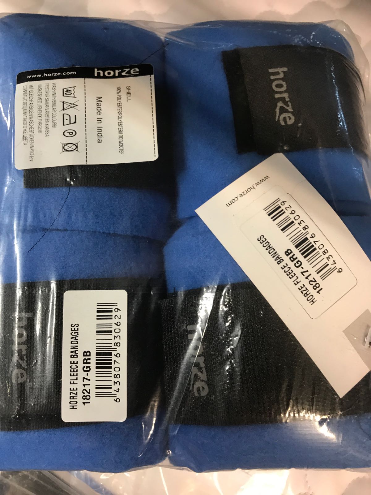 Häst fleece bandage blå